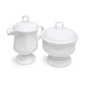 Farmhouse Pedastal Cream And Sugar Set